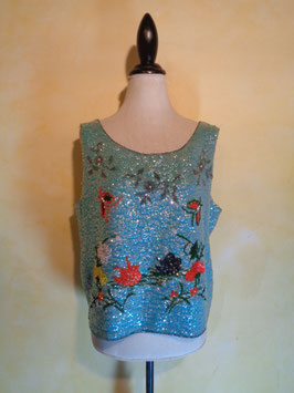 Top sequins et perles 60's T.40