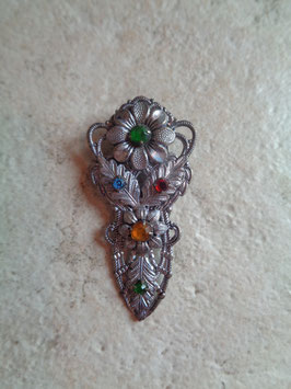 Clip de corsage fleur verte 40's