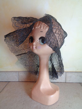 Capeline dentelle noire