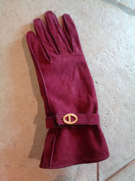 Gants bordeaux 70's