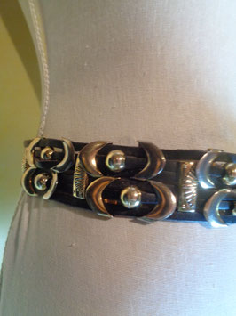 Ceinture cuir et métal