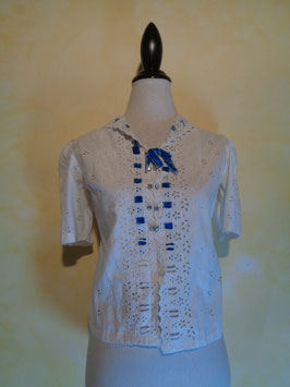 Chemisier coton et velours 50's T.38
