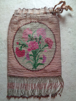 Pochette perlée fleurs 20's