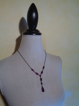 Collier perles violettes