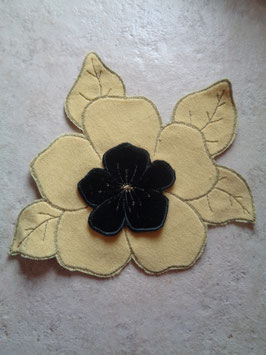 Appliqué velours fleur