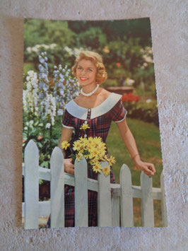 Carte postale Pin up jardin 60's