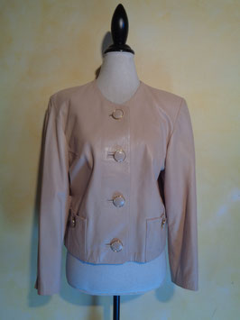 Veste cuir rose 80's T.40