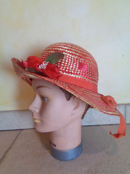 Chapeau paille fleuri