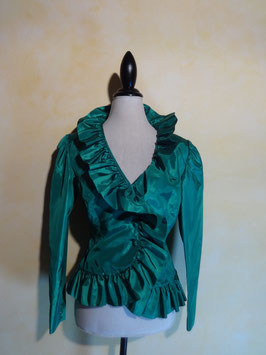 Corsage taffetas vert 80's T.38