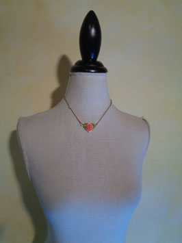Collier coeur et rose