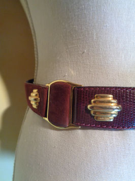 Ceinture lie de vin cuir