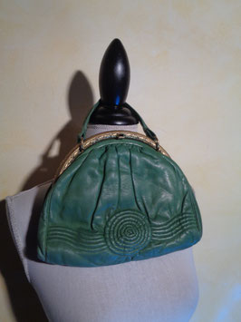 Minaudière cuir vert 40's