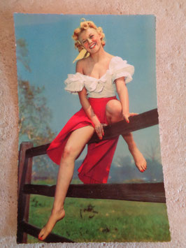 Carte postale Pin up barrière 60's