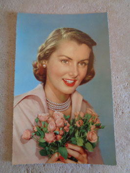 Carte postale Pin up bouquet 60's