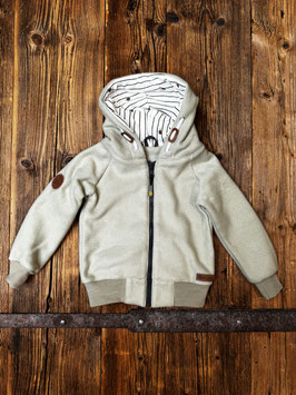 Baumwollfleecejacke lindgrün mit Schnecken