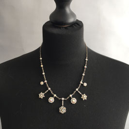 Nr 6722 metalen ketting met strass