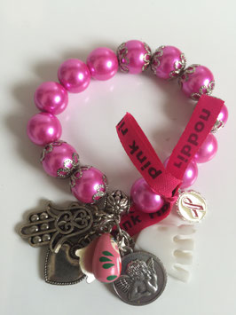 Nr 14 Armband Pink Ribbon (zit nog in het doosje)