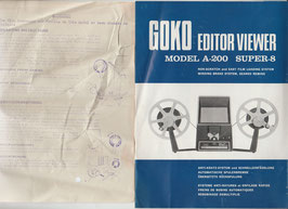 Gebrauchsanweisung, Anleitung für Goko Editor Viewer Model A-200, Super-8