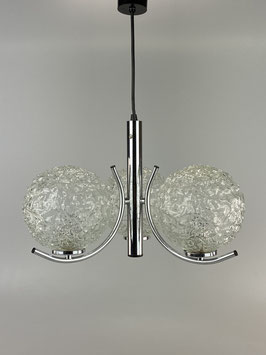 70er Jahre Lampe Leuchte Kugellampe Deckenlampe Space Age Design Chrom Glas 60s