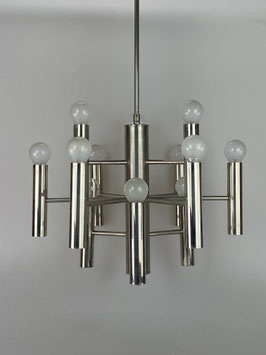 60er 70er Jahre Kronleuchter Chandelier Chrom Gaetano Sciolari for Sciolari 60s