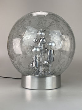 60er 70er Jahre Lampe Leuchte Tischlampe Kugellampe Doria Glas Space Age Design