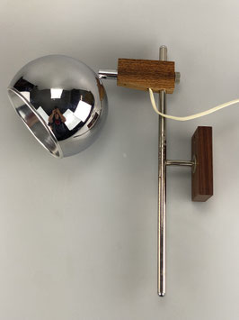 60er 70er Jahre Lampe Leuchte Wandlampe Kugellampe Temde Teak Space Age Design