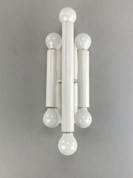 60er 70er Jahre Wandleuchte Wandlampe Lampe Wall Lamp Metall Weiß 60s 70s Design