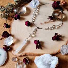 Collier Pendule Egyptien en Cristal de Roche