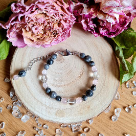 Bracelet Larvikite Mix Quartz rose