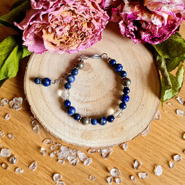 Bracelet Lapis Lazuli Mix Pyrite & Cristal de Roche
