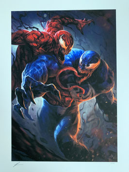 Venom vs Carnage Marvel Fine Art Print 46 x 61cm ungerahmt Kunstdruck Sideshow