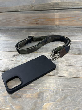 SCHICKI LAKKI HANDYBAND *CAMOU* mit 3 D Naht in oliv & Gummi nach Wunsch
