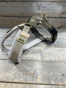 GESCHIRR *EASY TRICOLOR* CAMOU/BEIGE mit Gurt SAHARA/OLIV