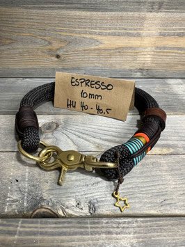 ELBBUDEN´s ELBreep: nicht verstellbare Halsung in Seil ESPRESSO mit Bojenwrap *mup-pet*