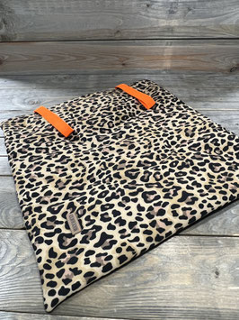 ELBBUDEN´s ELBDEEK SOFT in leopard mit Gummi neo orange   43x43cm