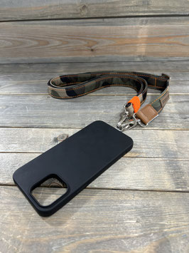 SCHICKI LAKKI HANDYBAND *CAMOU* mit 3 D Naht in NEO ORANGE & Gummi nach Wunsch