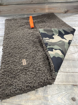 ELBBUDEN´s ELBDDEK SOFT in Teddy Braun mit CAMOU u Gummi NEO Orange    70x49cm
