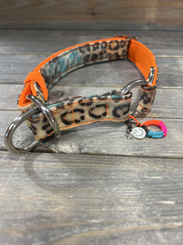 CITY ZUGBAND in Softshell *SHADE OF LEO* auf gurt ORANGE mit 3 D Naht  & GUM in NEO ORANGE