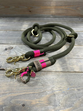 ELBSTRICK/ELBLEASH in Seil GRÖÖN mit Bonsche wickel * oliv pinky*