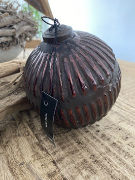 schwere Weihnachts-Kugel Deko Weihnachten braun Antik shabby