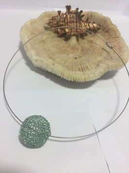 Eisgrüne Kugel Edelstahlseidenband mit Edelstahlschraubverschluss