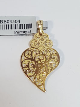 Pendente Coração de Viana em ouro laser 23 - duplo - IGL