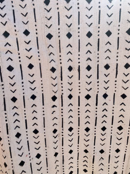 Housse de Coussin en Bogolan - Blanc et Noir Flèches et Carrés