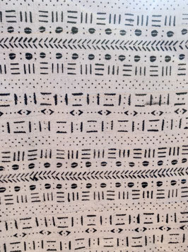 Plaid en Bogolan Blanc - Sur Mesure Petits Cauries