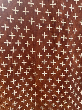 Plaid en Bogolan Marron - Sur Mesure- Petites Croix