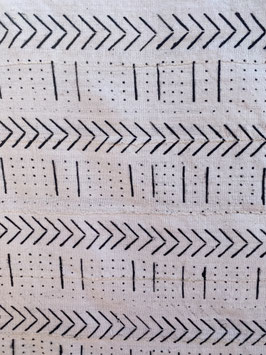 Plaid en Bogolan Blanc - Sur Mesure Petits Points