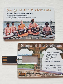 USB - Card, Songs of the 5 Elements (5 Audiofiles, 1 Videofile 10min)