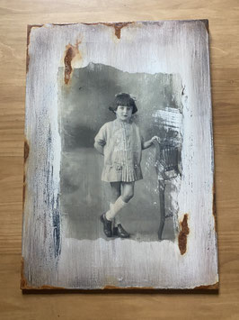 Plaque émaillée portrait ancien