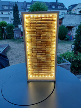 Lichtglück - Naturkork-Bild mit LED-Lichtleiste