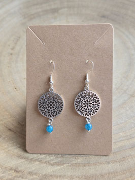 Mandala Apatit Ohrhänger aus 925 Silber